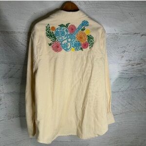 Pixar Coco Embroidered Corduroy Shirt Jacket Womens Small Disney Parks